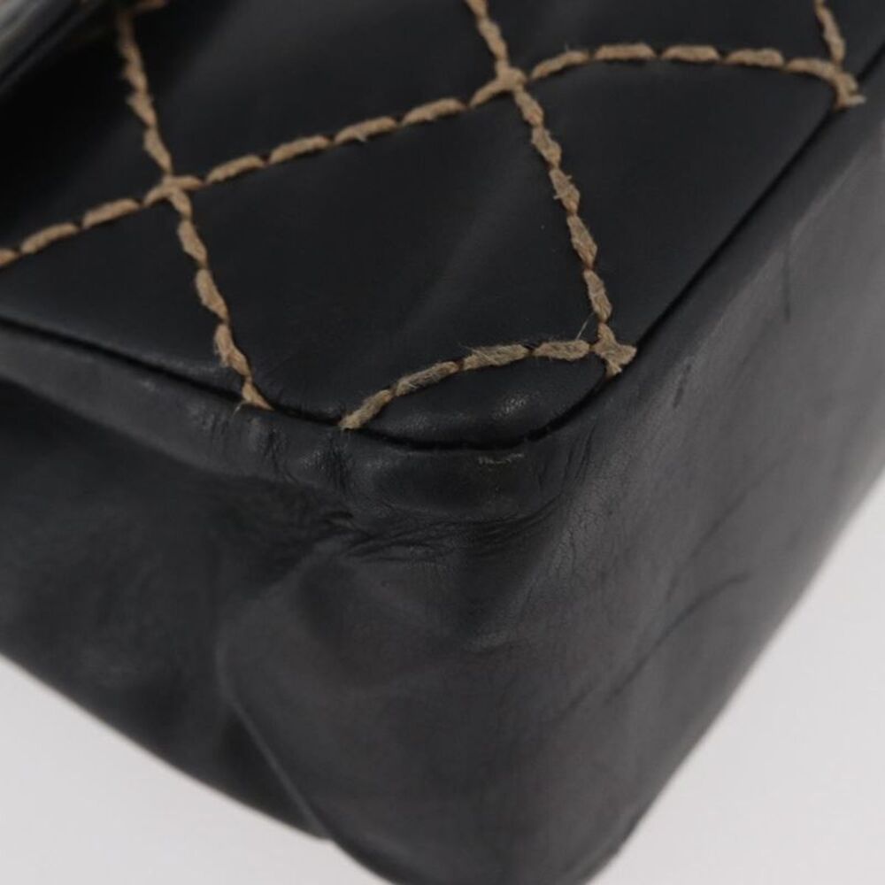 Chanel Chanel Matelassé Cuir Noir Black Leather Black Leather Handbag - Picture 15 of 16